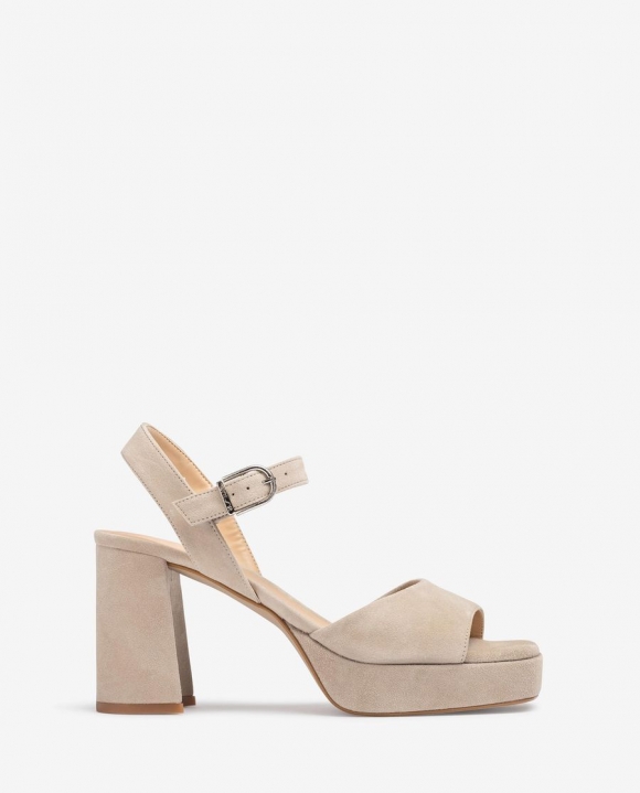 Unisa Mujer Sandalia de ante y tacón ancho - Beige Unisa Mujer Sandalia de ante y tacón ancho - Beige
