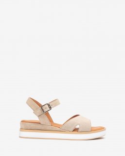 Unisa Mujer Sandalia con planta acolchada - Beige