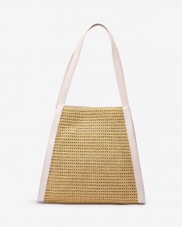 Unisa Mujer Bolso de piel y rafia - Ivor / Natural