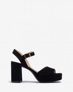 Unisa Mujer Sandalia de piel y tacón ancho - Negro