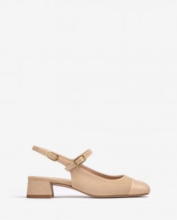 Unisa Mujer Merceditas de punta cuadrada destalonada - Beige