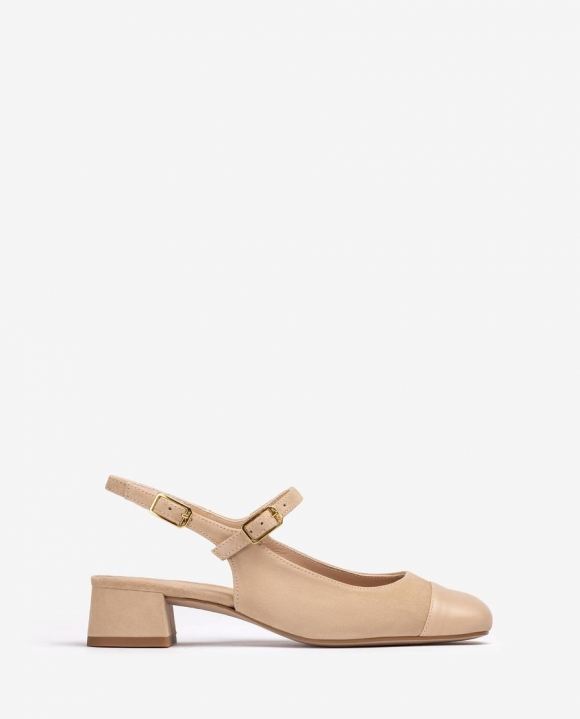 Unisa Mujer Merceditas de punta cuadrada destalonada - Beige