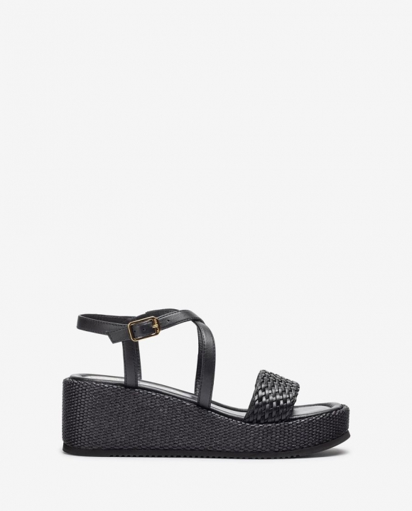 Unisa Mujer Sandalia de piel con bloque - Negro