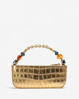 Unisa Mujer Bolso de mano con asa trenzada y adorno - Oro