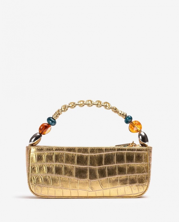Unisa Mujer Bolso de mano con asa trenzada y adorno - Oro