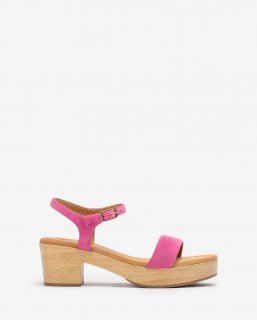 Unisa Mujer Sandalia bloque efecto madera - Rosa