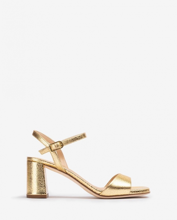 Unisa Mujer Sandalia de piel metalizada - Oro
