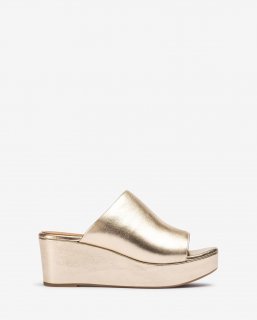 Unisa Mujer Sandalia mule fabricada en piel - Oro