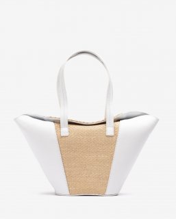 Unisa Mujer Bolso pequeño de piel y rafia - Marrón