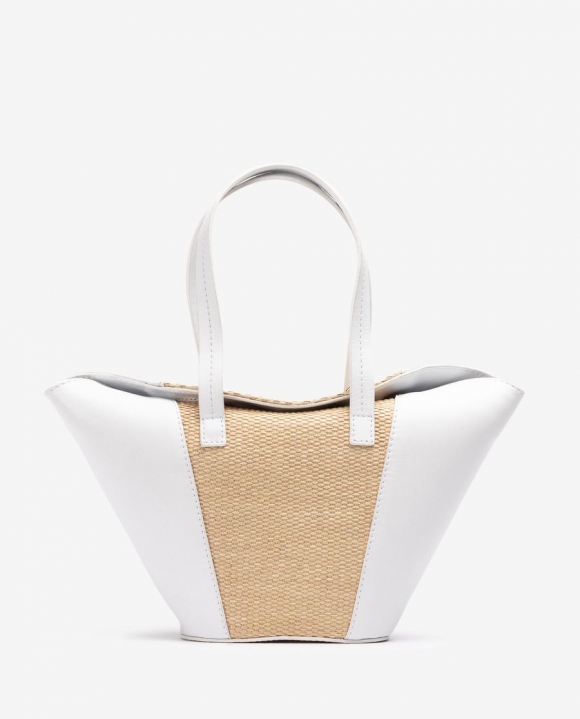 Unisa Mujer Bolso pequeño de piel y rafia - Marrón