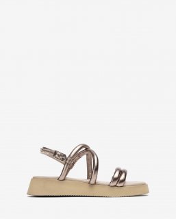 Unisa Mujer Sandalia con tiras acolchadas - Bronce