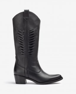 Unisa Mujer Bota cowboy con detalle en la caña - Negro