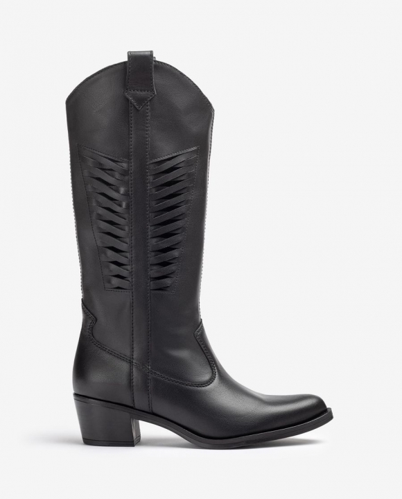 Unisa Mujer Bota cowboy con detalle en la caña - Negro