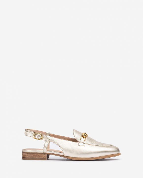 Unisa Mujer Mocasín plano destalonado - Oro