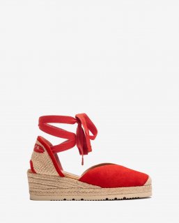 Unisa Mujer Alpargata baja con cordones - Rojo Unisa Mujer Alpargata baja con cordones - Rojo