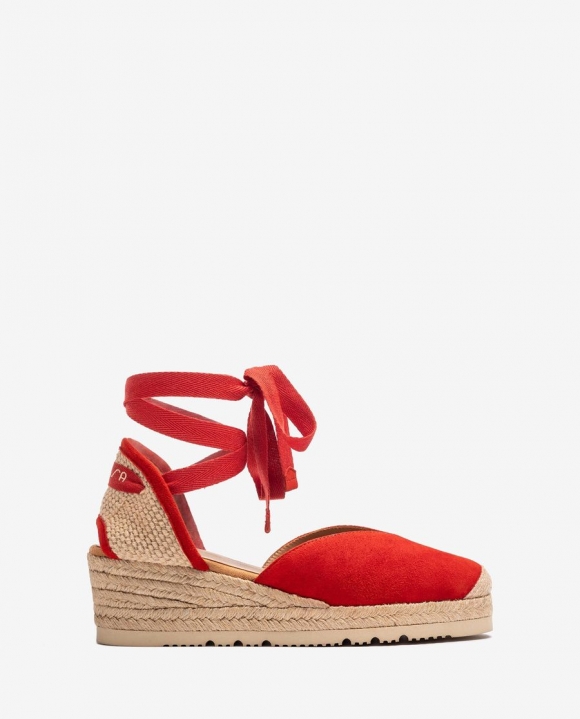 Unisa Mujer Alpargata baja con cordones - Rojo