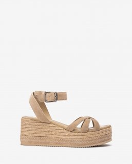 Unisa Mujer Sandalia con bloque de yute - Beige
