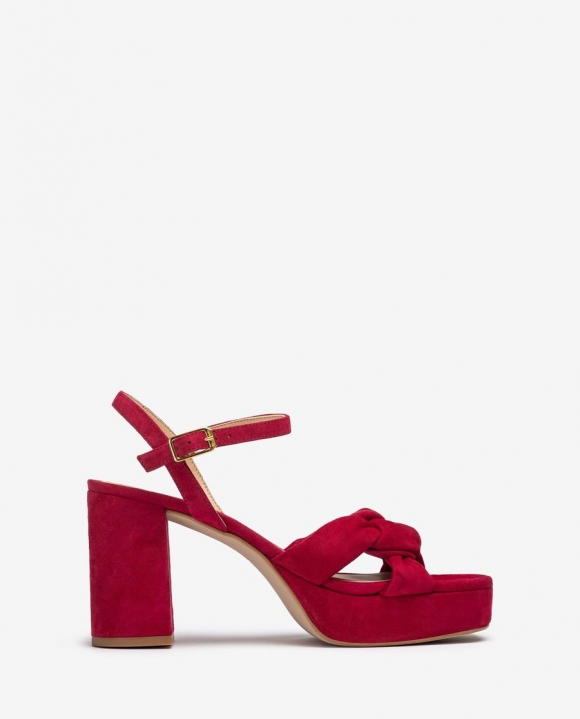 Unisa Mujer Sandalia con pala trenzada - Rojo
