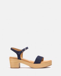 Unisa Mujer Sandalia bloque efecto madera - Azul