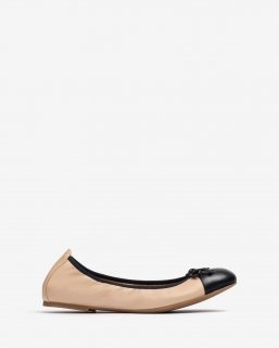 Unisa Mujer Bailarina con puntera en contraste - Beige