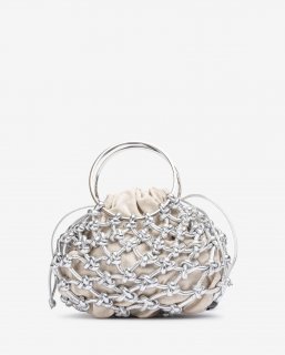 Unisa Mujer Bolso pequeño con nudos artesanales - Plata