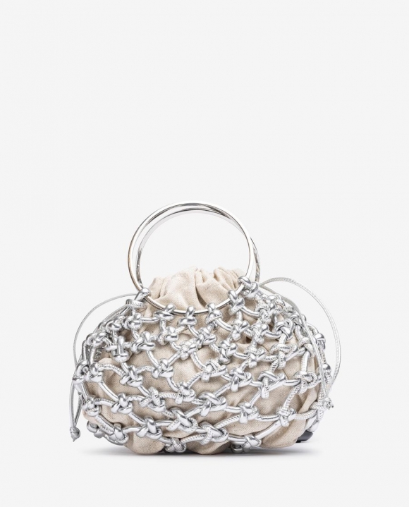 Unisa Mujer Bolso pequeño con nudos artesanales - Plata