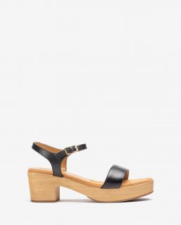 Unisa Mujer Sandalia bloque efecto madera - Negro