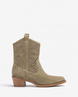 Unisa Mujer Botín cowboy con picados - Verde