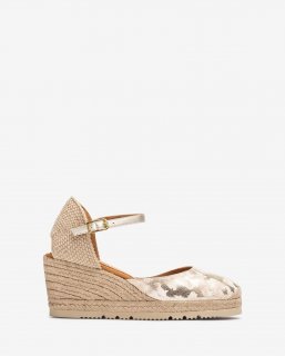 Unisa Mujer Alpargata pala-talón en piel estampada - Oro