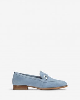 Unisa Mujer Mocasín con adorno de piel al tono - Azul