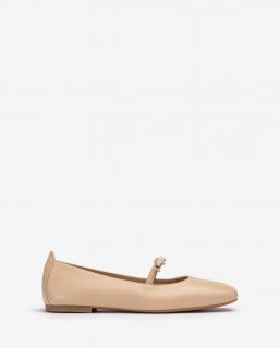 Unisa Mujer Bailarina de punta cuadrada y lazo - Beige