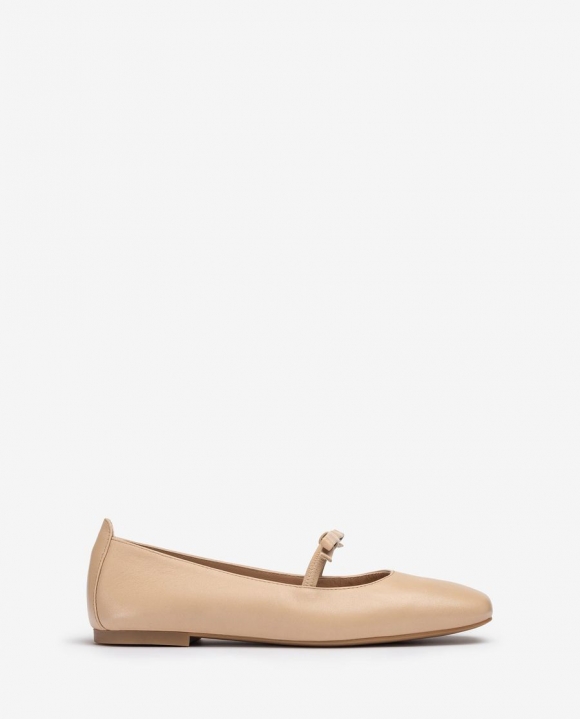 Unisa Mujer Bailarina de punta cuadrada y lazo - Beige