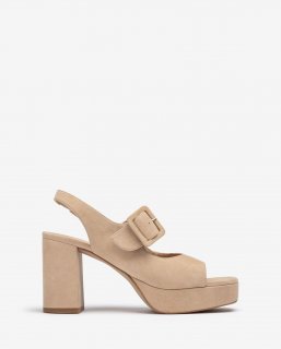 Unisa Mujer Sandalia con hebilla al tono - Beige