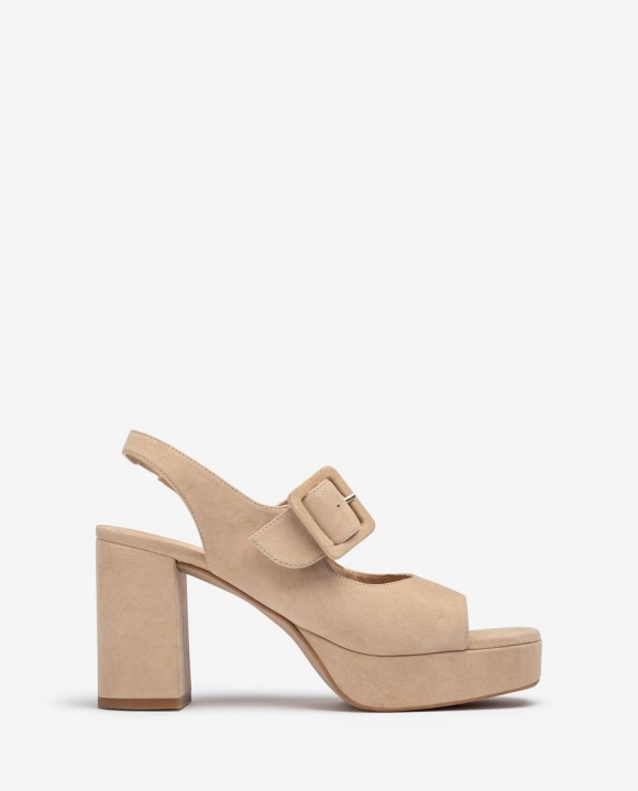 Unisa Mujer Sandalia con hebilla al tono - Beige