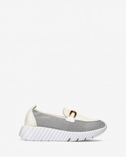 Unisa Mujer Mocasín de rejilla - Blanco