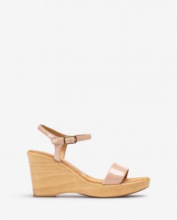 Unisa Mujer Sandalia con bloque-cuña efecto madera - Rosa