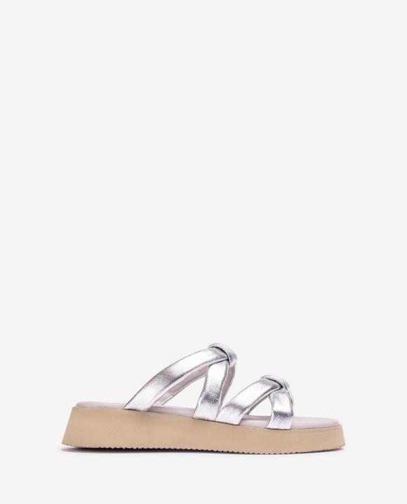 Unisa Mujer Sandalia con tiras acolchadas - Plata