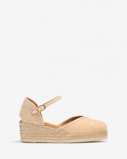 Unisa Mujer Alpargata de piel y ante - Beige