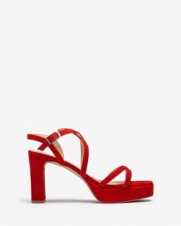 Unisa Mujer Sandalia de vestir con plataforma - Rojo