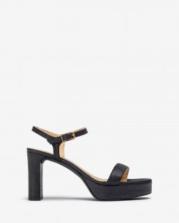 Unisa Mujer Sandalia con tacón y plataforma - Negro