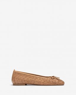 Unisa Mujer Bailarina de piel trenzada - Beige