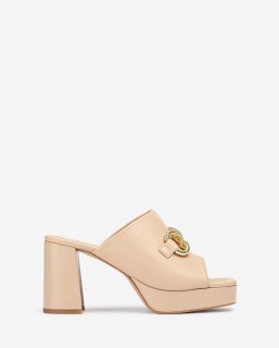 Unisa Mujer Sandalia de piel con adorno - Beige