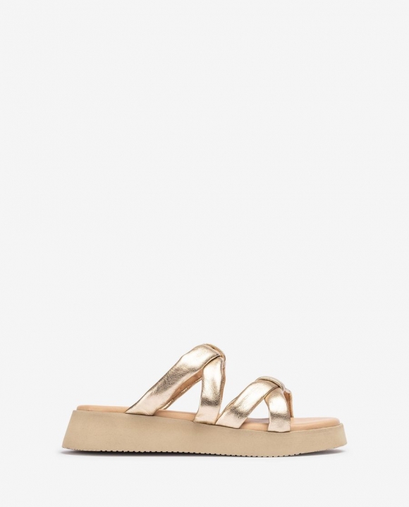 Unisa Mujer Sandalia con tiras acolchadas - Oro