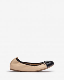 Unisa Mujer Bailarina con puntera en contraste - Beige