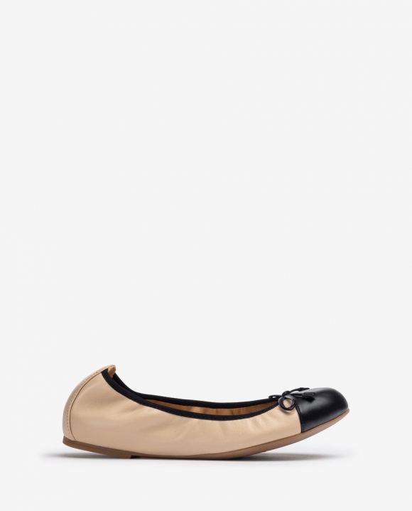 Unisa Mujer Bailarina con puntera en contraste - Beige