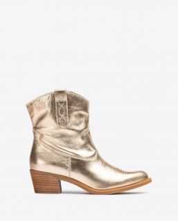 Unisa Mujer Botín western con pespuntes - Oro