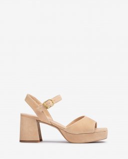 Unisa Mujer Sandalia de tacón bajo y plataforma - Beige