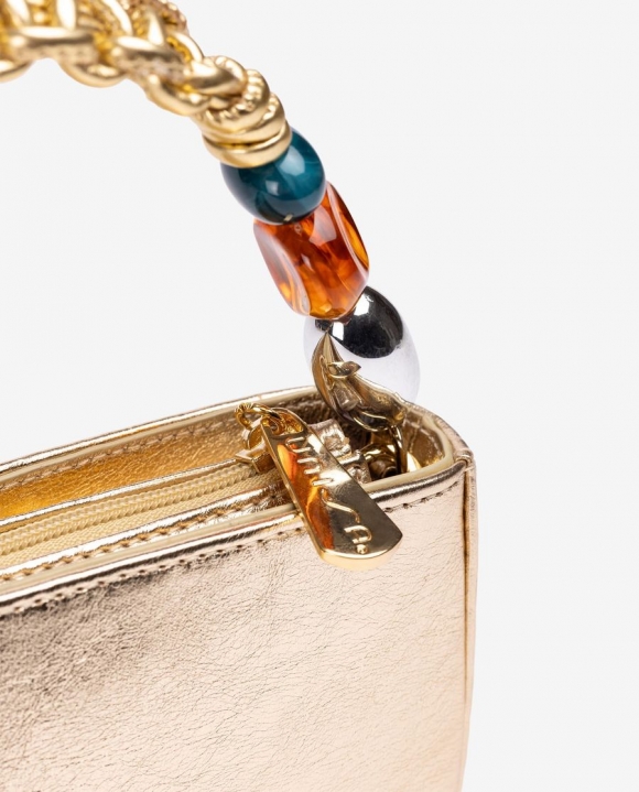Unisa Mujer Bolso de mano con asa trenzada y adorno - Oro