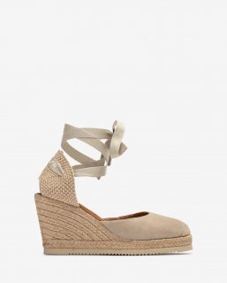 Unisa Mujer Alpargata anudada en ante - Beige Unisa Mujer Alpargata anudada en ante - Beige