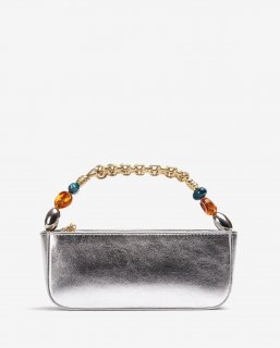Unisa Mujer Bolso de mano con asa trenzada y adorno - Plata